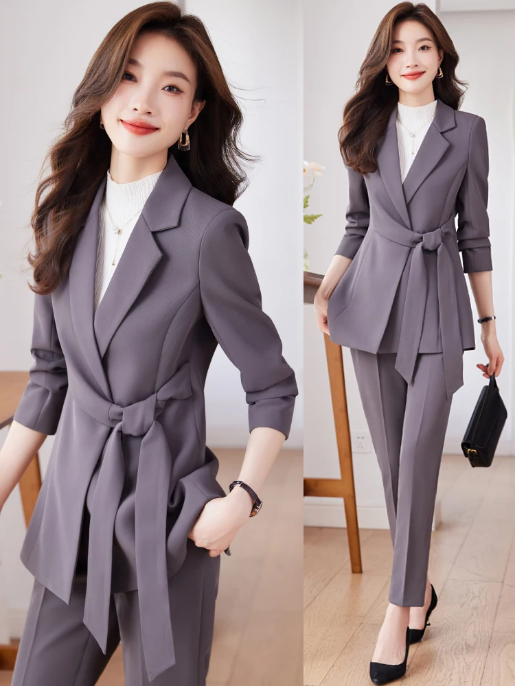 

Осенний женский деловой костюм: элегантный офисный комплект премиум-класса для уверенной в себе женщины, однотонный, для работы и повседневной носки