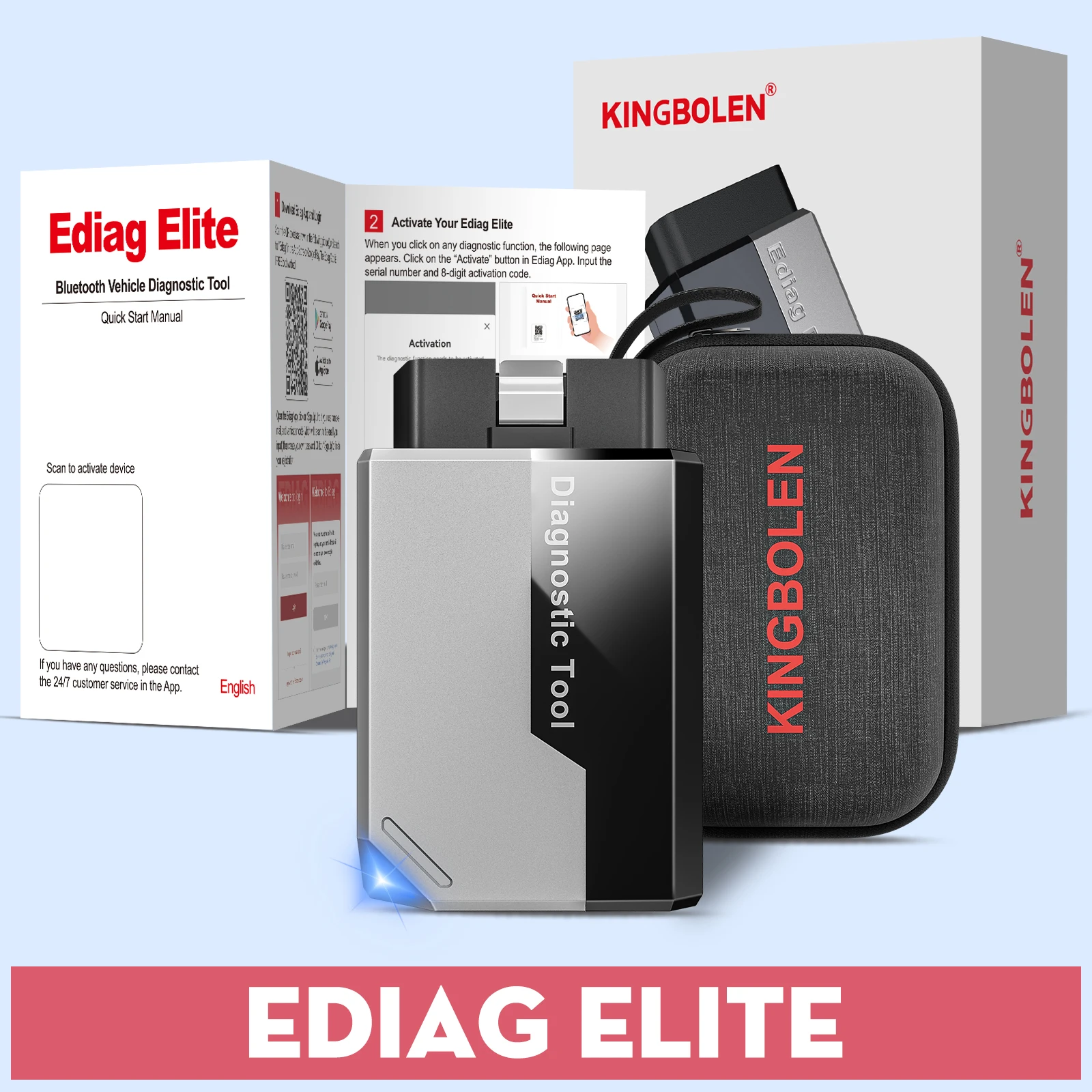 KINGBOLEN Ediag Elite mit 0,36-m-Kabel – Diagnosegerät für alle Systeme deutscher Fahrzeuge, unterstützt CAN-FD, aktive Tests, 15 Service-Funktionen und lebenslange kostenlose Updates. – Detail 16