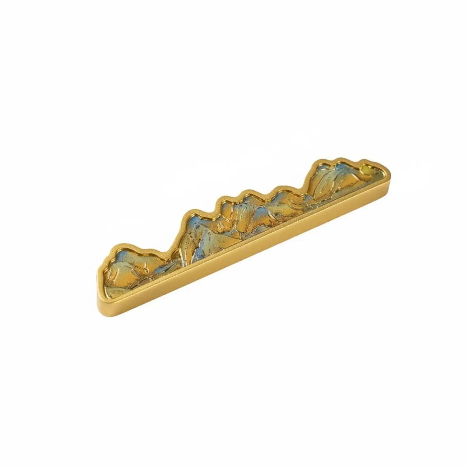 Decorative Brass Paperweight Brush Holder Calligraphy Tools Chinese Landscape Art for Office Study Gift