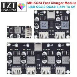 USB QC3.0 QC2.0 USB DC-DC Buck Converter Charging Step Down Module 6-32V 9V 12V 24V to Fast Quick Charger Circuit Board 5V