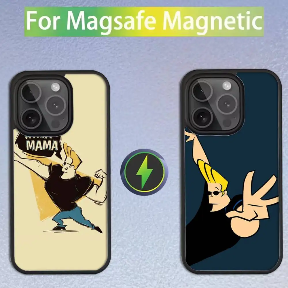 

Johnny Bravo anime Phone Case For iPhone 16,15,14,13,12,11,Pro,Max,Plus,Mini,SE Magsafe Magnetic Wireless Charging