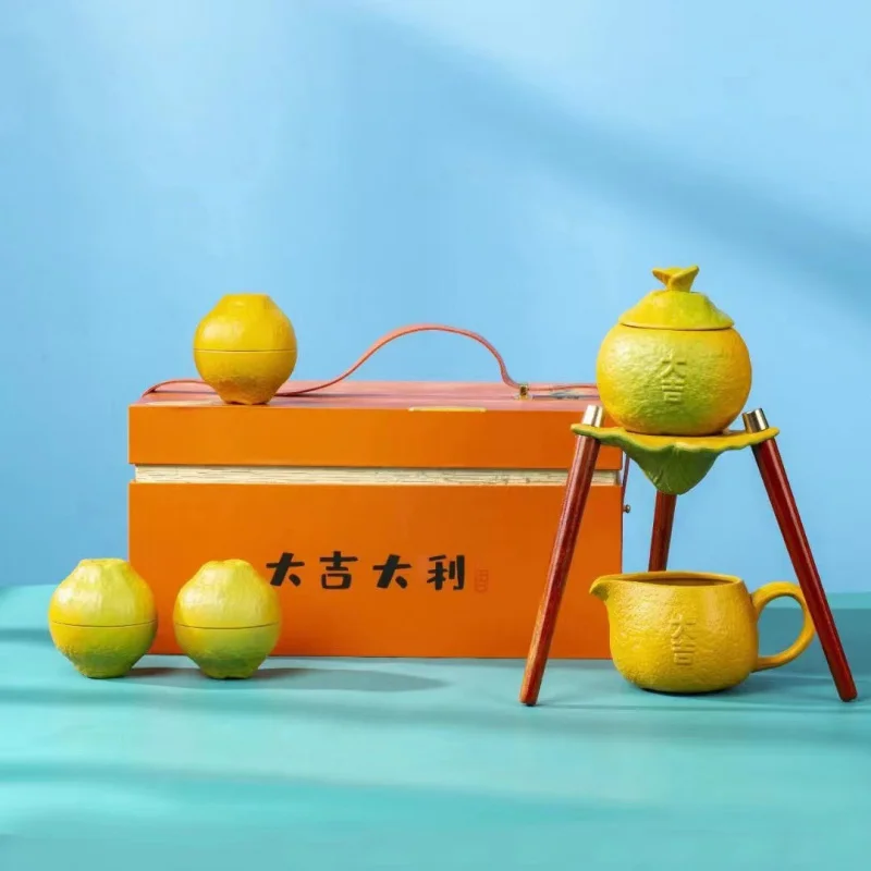 

Ceramic Automatic Brewer Lazy Auspicious Kung Fu Tea Set for Company Anniversary Small Gift