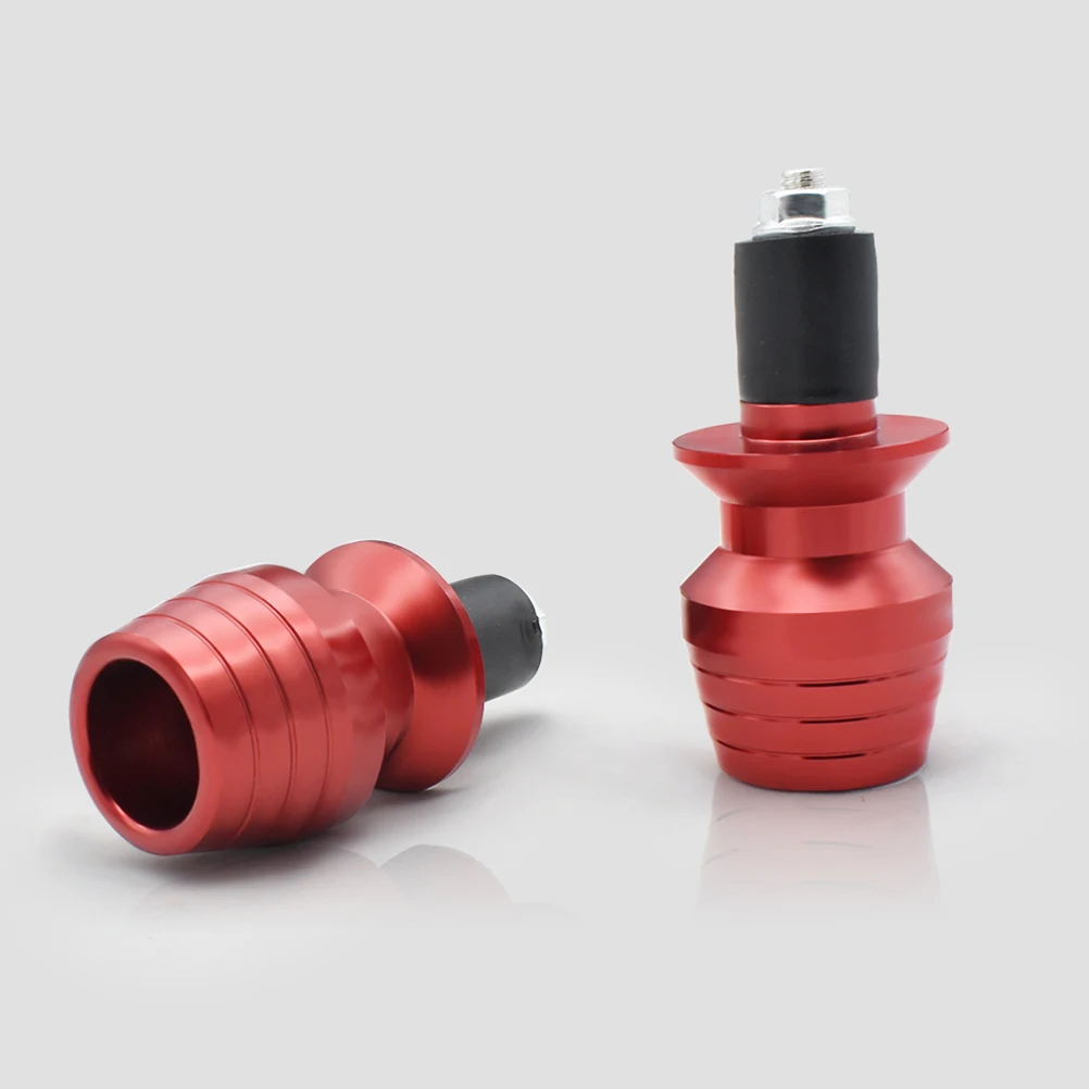 

2 pcs Motorcycle Handlebar Plug Ends Weights Grips Aluminum Red Anti Vibration Silder Compact Design Easy Installation Round