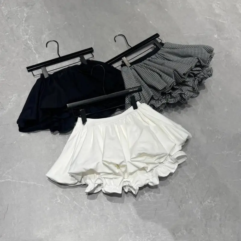 

2026 Summer New Girls Skirts Solid Children Elastic Princess Skirt Baby Girl Puff Skirt Clothes Teenager High Waist A-line Skirt