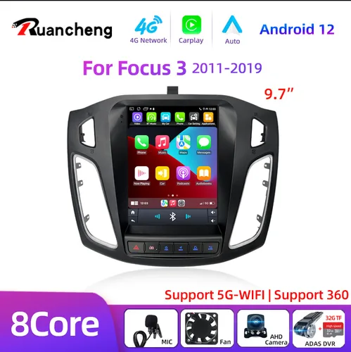 8Core 2 Din Android 12 Autoradio für Ford Focus 3 Mk 3 2011 2012–2019 Multimedia Video Player 2Din Carplay Auto Stereo DVD