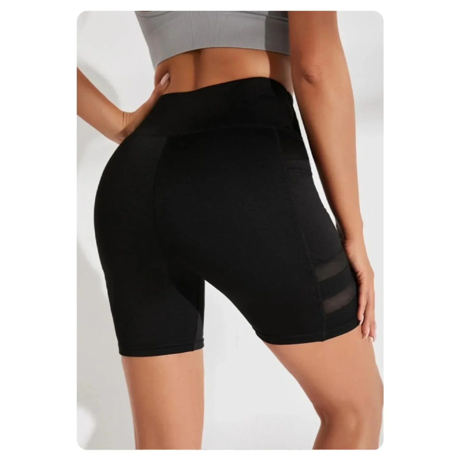 Sport Fitness Yoga Shorts Frau Tasche Dünne Shorts Hohe Taille Sexy Hüfte Heben Bicker Leggings Gym Shorts Sommer – Detail 5