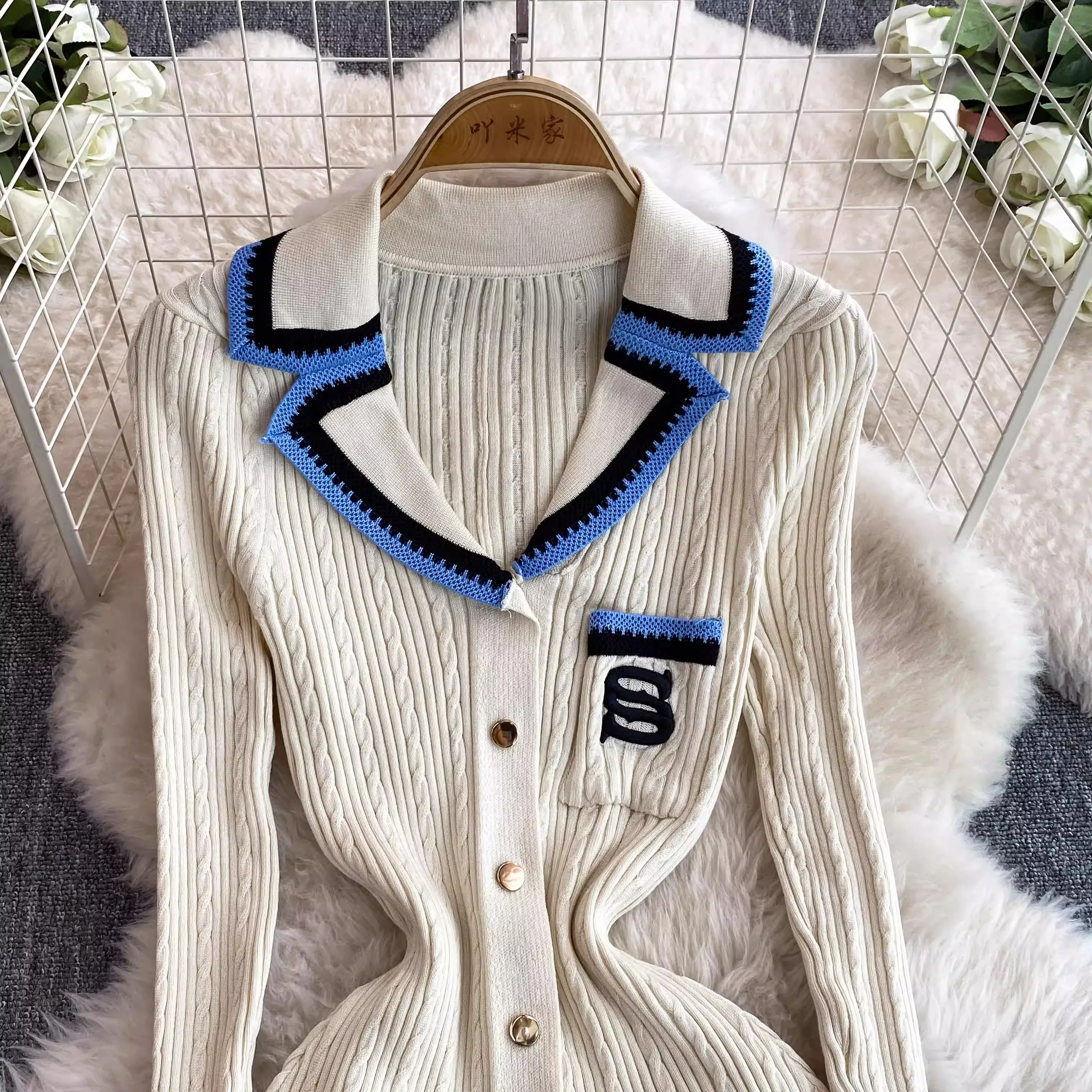 YuooMuoo-Vestido de manga larga de punto para mujer, maxivestido de marca a la moda con muescas, elegante, para oficina, Otoño e Invierno