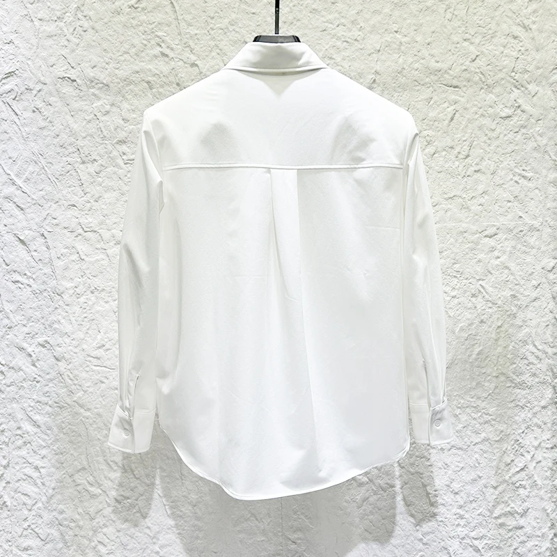 الفاخرة ثلاثية الأبعاد المطرزة زهرة طويلة الأكمام قميص الرجال شخصية الإبداعية القمصان العصرية فضفاضة الاجتماعية مأدبة حفلة قميص غير رسمي