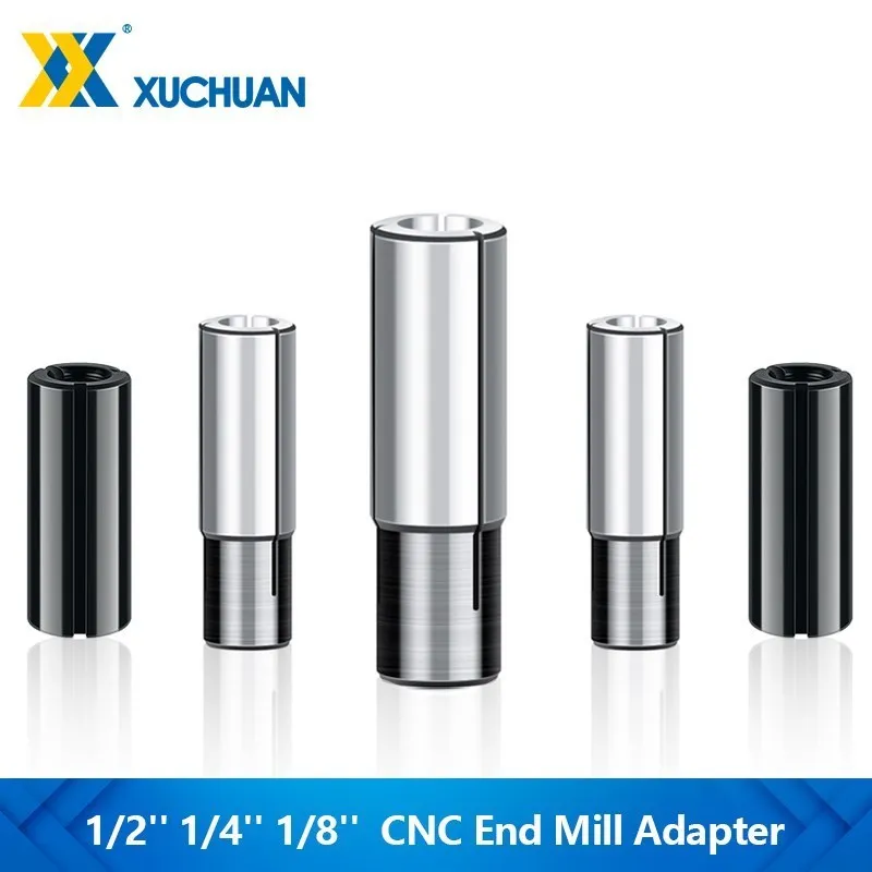 CNC Lathe Tool Chuck 1/2 1/4 1/8 3.175 6.35 12.7 Shank Adapter Collet For End Milling Cutter Conversion Chuck Adapters Holder