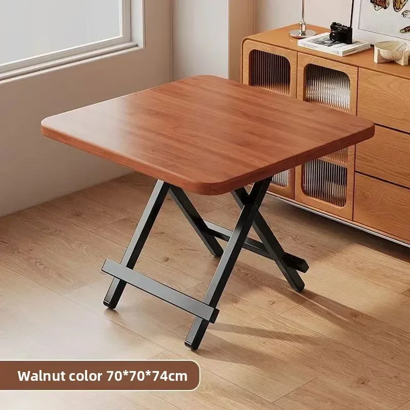 Outdoor Foldable Dining Table Set Portable Rectangular Wood Stall Table with Chairs Included Kitchen Dining Table Only Table