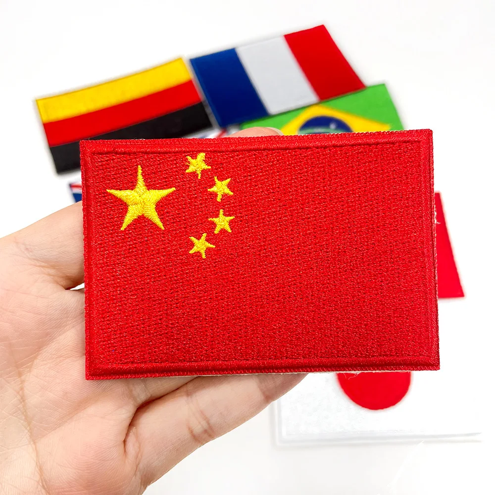 National Flag Embroidery Patches for Jackets Hats Bags Sewing Iron on Patch DIY Clothing Decor