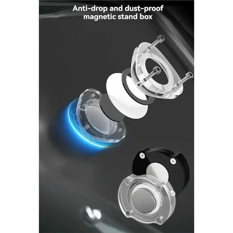B68A Acrylic Magnetic Holder Case For Air Tag Protective Cover For Airtag Tracker Locator Car Bike Motorcycle Transparent