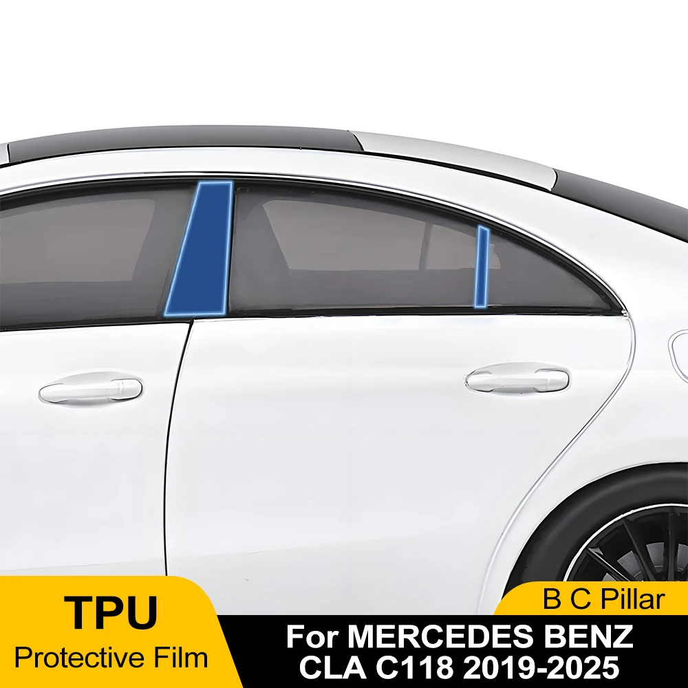 

Защитная пленка из ТПУ для B-стойки автомобиля Mercedes-Benz CLA C118 2019-2025, предварительно вырезанная, прозрачная, антицарапийная, самовосстанавливающаяся наклейка (PPF)