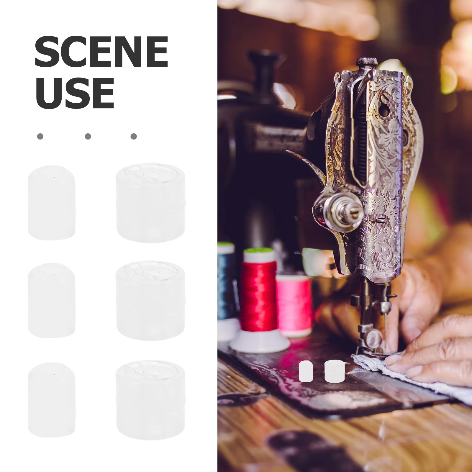 10 قطعة ماكينة خياطة الحلقات المطاطية المضادة للاهتزاز وسادة الصامت امتصاص الصدمات استبدال أجزاء قطعة قدم الضغط في ماكينة الخياطة جلبة #6