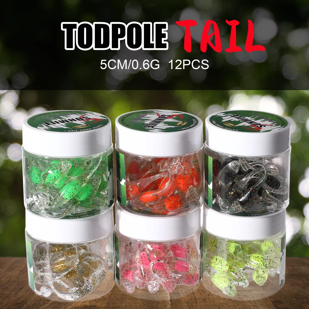 SUNMILE 1Fishing Soft Bait Worm Artificial Baits 5mm/0.8g 12pcs/Lot Rock Fishing Lure Leurre Souple  Perch Trout Bass Lures