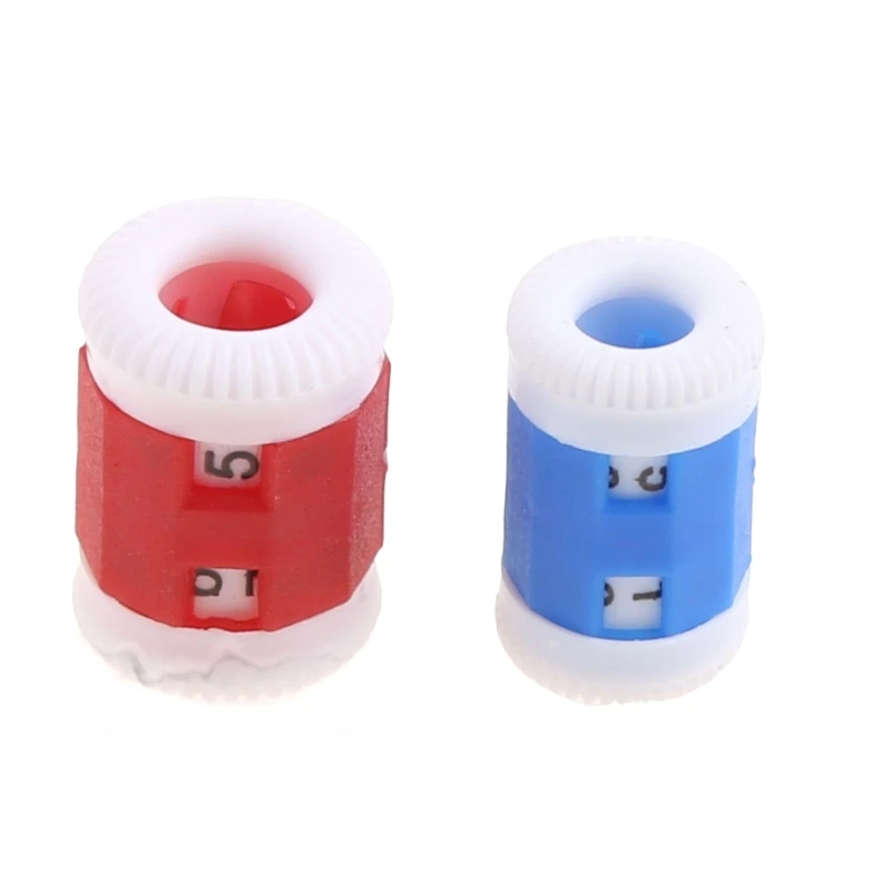 OOTDTY 2Pcs Plastik Kebanggaan Row Counter 2 Ukuran Rajut Jarum Rajut Dorp Pengiriman