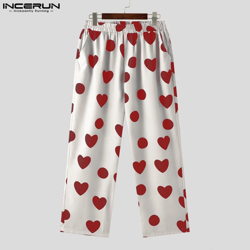 INCERUN-Pantalones largos con estampado para hombre, ropa de calle holgada con cintura elástica, informal, a la moda, S-5XL, 2024