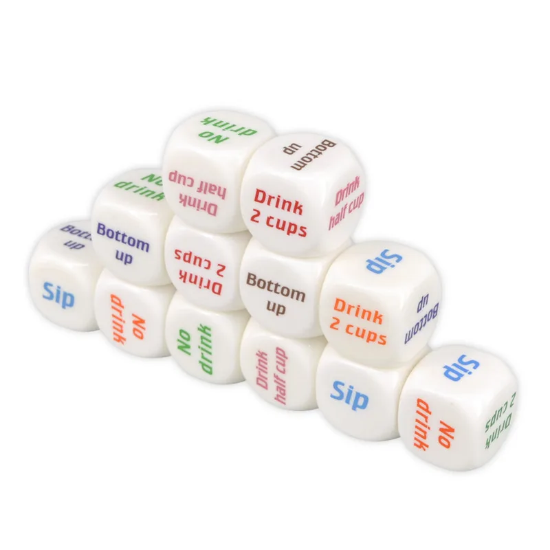 2022 Hot Sale 1Pc Adult Party Game Playing Drinking Wine Dice Games Gambling Drink Decider Dice Wedding Party Favor Decoration