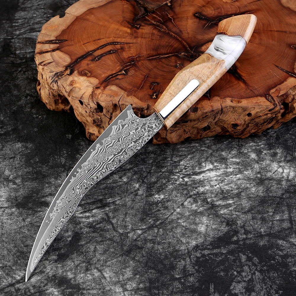 

Japan 67 Layer Damascus Steel Fillet Knife VG10 Steel Core Sharp Salmon Sashimi Cooking Knife Kitchen Tool Ergonomic Handle