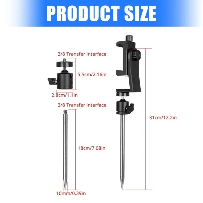 Y2GD Easy Carry Phone Stand Metal Phone Montagem para uso multifuncional golfe e praia