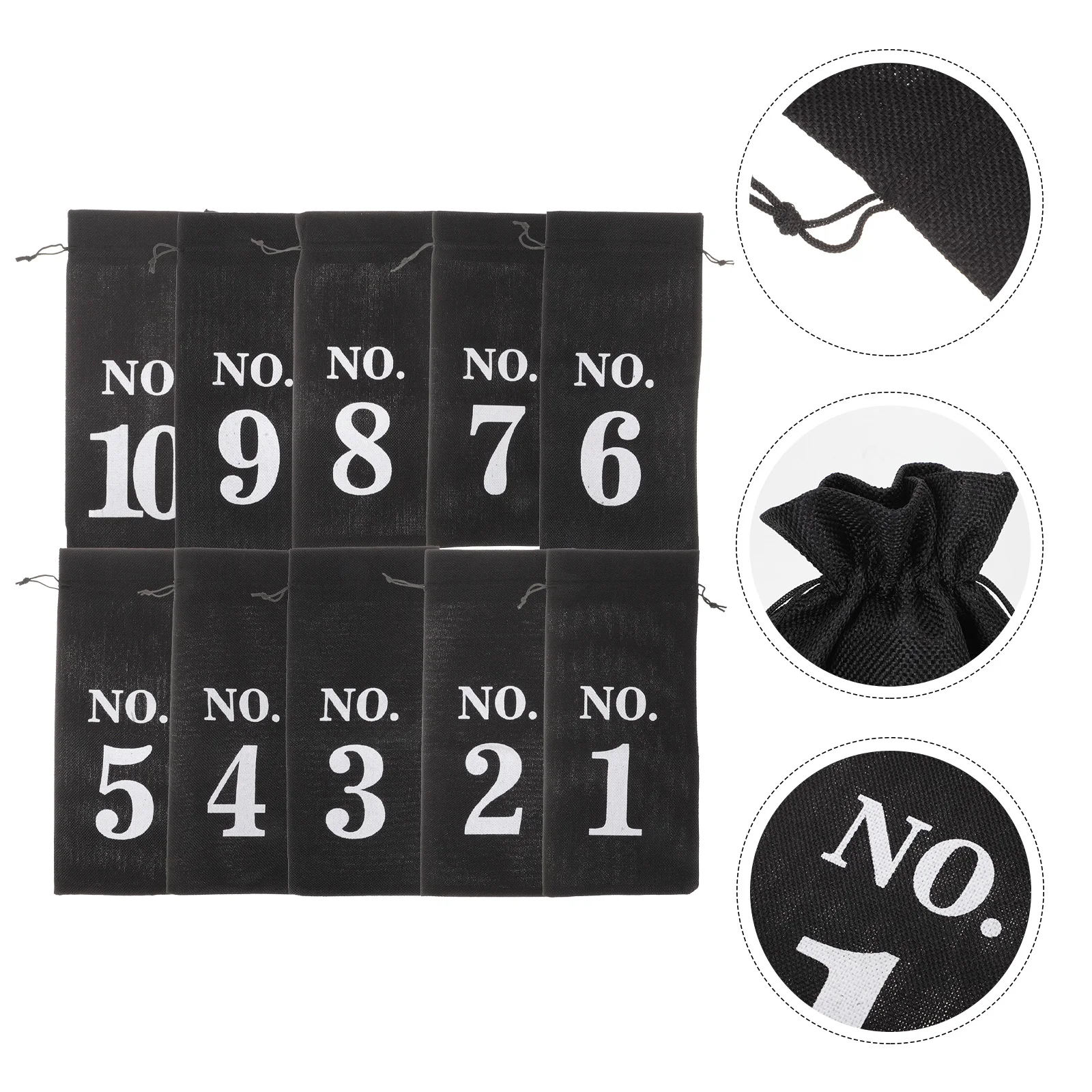 

10 Pcs Bottle Bag Set Carrier Wrapping Bags Burlap Jute Dining Table Party Favor Wines Linen Drawstring