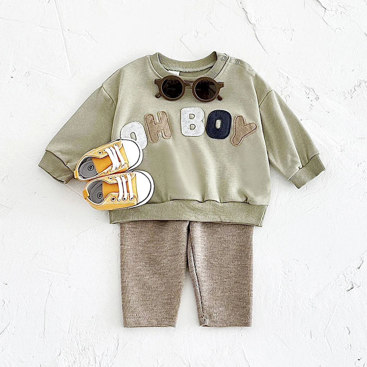 Newborn Baby Girl Clothes Fall Infant Baby Set Letter Pattern Long Sleeves Pullover Top+Pants Cotton Leisure Sport Spring 2PCS