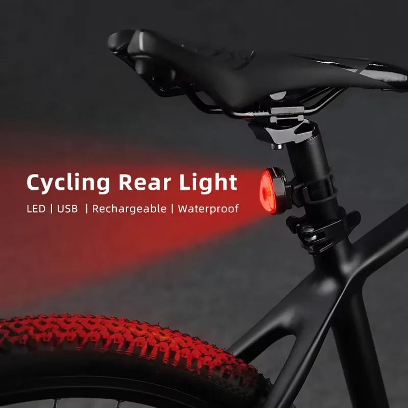 KINGSEVEN Bicycle Rear Lamp LED USB Rechargeable Warning Tail 5 Modes MTB Triangle Light Cycling Flashlight Bike Accessories