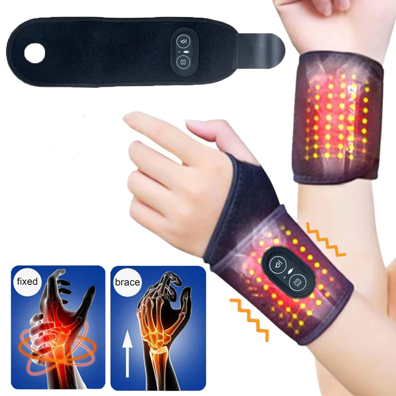 Heating Wrist Guard Protective Gear Hand Support Massage Gloves Men Women Sport Gear Three-speed Temperature Adjustment USB Plug