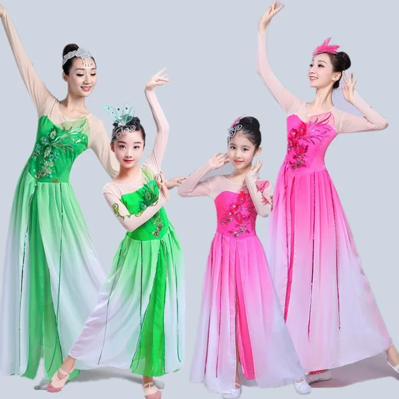 Chinese Style Hanfu Classical Dance Costumes Jasmine Umbrella Dance Costume National Ancient Yangko Clothing Stage Performance