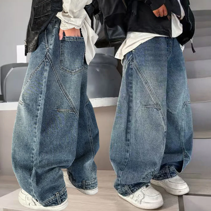 Boys' pants in spring and autumn, middle-aged and middle-aged, boys' jeans, handsome and versatile, boys' pants, casual