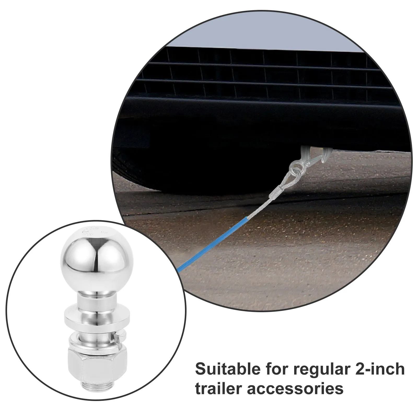 

Heavy Duty Trailer Hitch Replacement Coupler for Boat Camper ATV SUV Durable Tow Ball Stable Connection Utility
