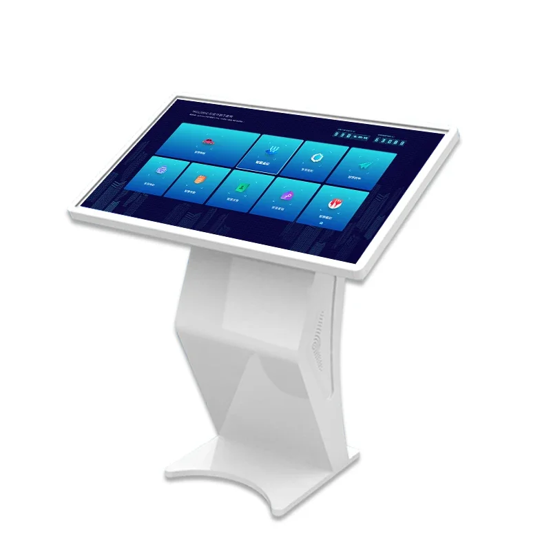 

55 Inch Floor Standing Horizontal LCD All In One Machine Dual Function Digital Advertising Display Touch Query Integrated