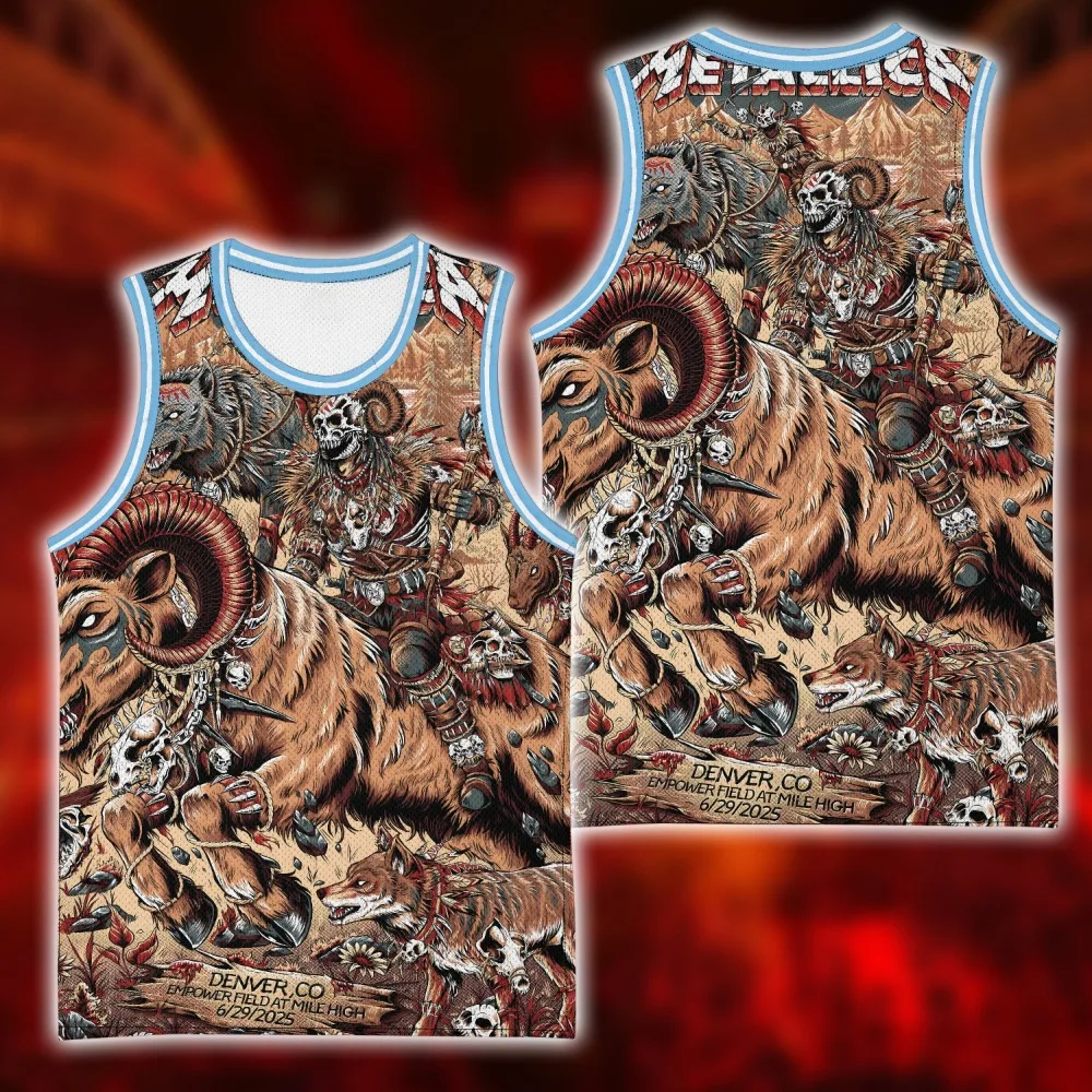 Metallica M72 Tour Basketball Jersey Sleeveless Fashion Vest 2026 Summer New Men Fashion Breathable Quick Drying Unisex Singlet