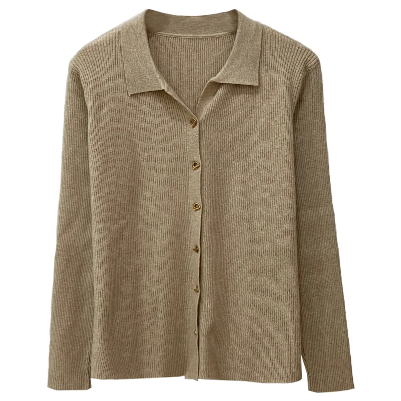 Knitted Sweater Women Cardigans New Long Sleeve Turn Down Collar Black Knit Sweater Cardigan Women Tops Sueters De Mujer Q1421