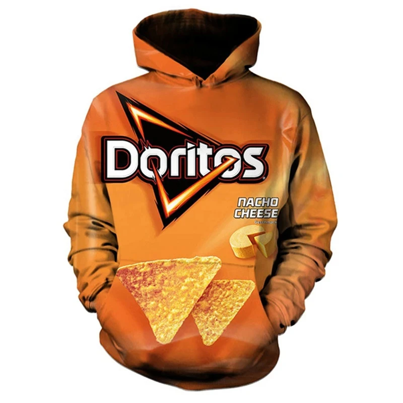 Hoodies Potato Chips Snack Bag Funny 3d Printed Sweatshirts Men Women Hooded Oversized Hoodie Kids Pullover Coat Men's Clothing