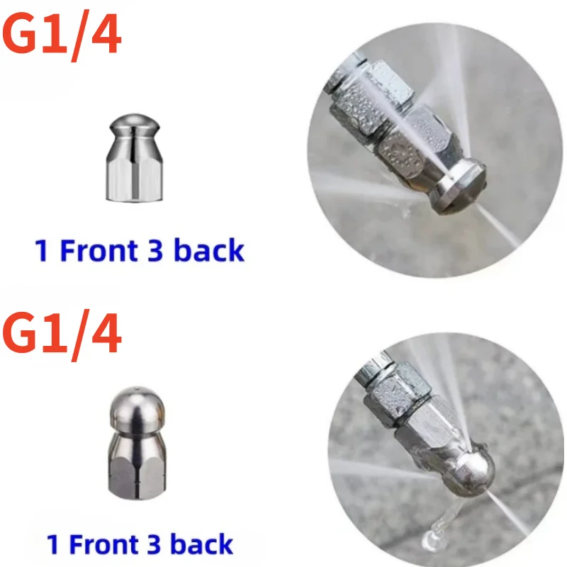 G1/4 Sewage Cleaning Tool Nozzle,Sewage Drainage Pipe Injector Cleaning Nozzle,High-Pressure Cleaning Machine Drainage Hose Tool