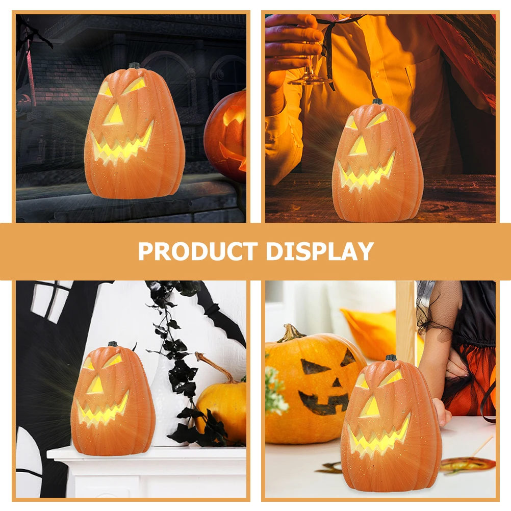 

2 Pcs Pumpkin Skull Decorations Halloween Festival Party Layout Non Talking LED Realistic Design Easy Clean Perfect Size Great