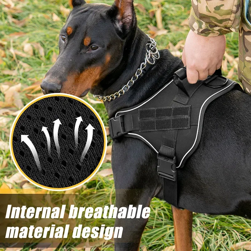 Tactical Dog Harness for Large Dogs No Pull Explosion Proof Heavy Duty Adjustable Military Grade K9 Training Walking Vest - view 2