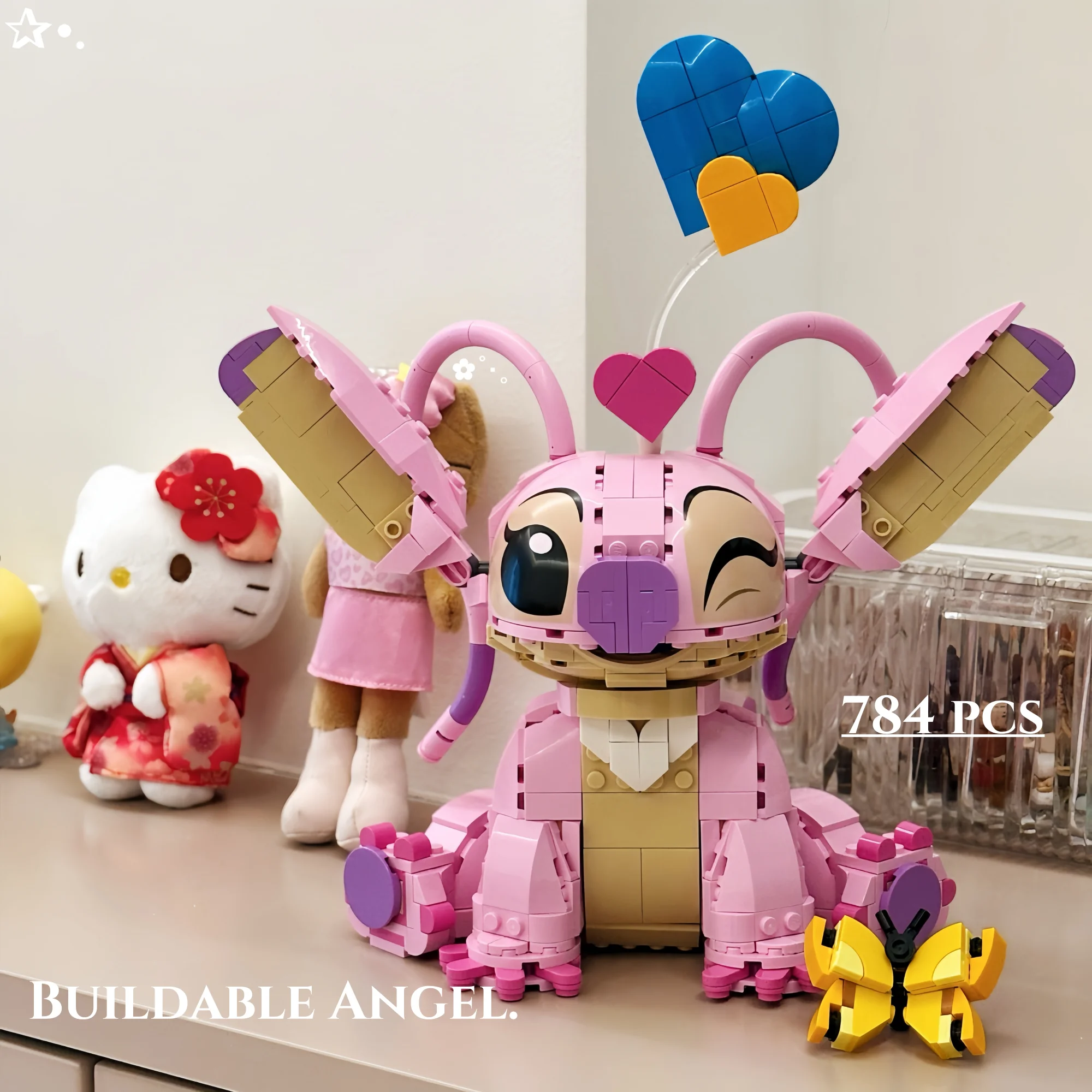 

MINISO Angel Buildable 43257 Building Blocks Cartoon Cute Children Puzzle Assembly Toys Ear Mobility Girl Kid's Holiday Gift Toy
