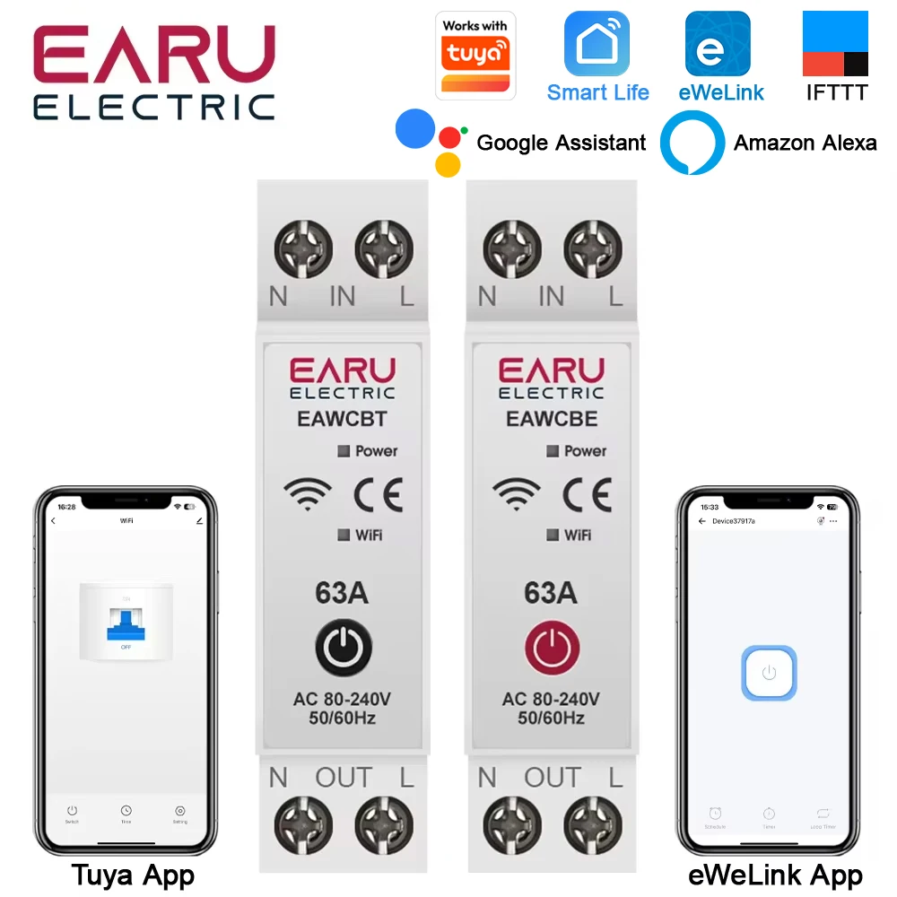 1P+N 63A Tuya Eweli…