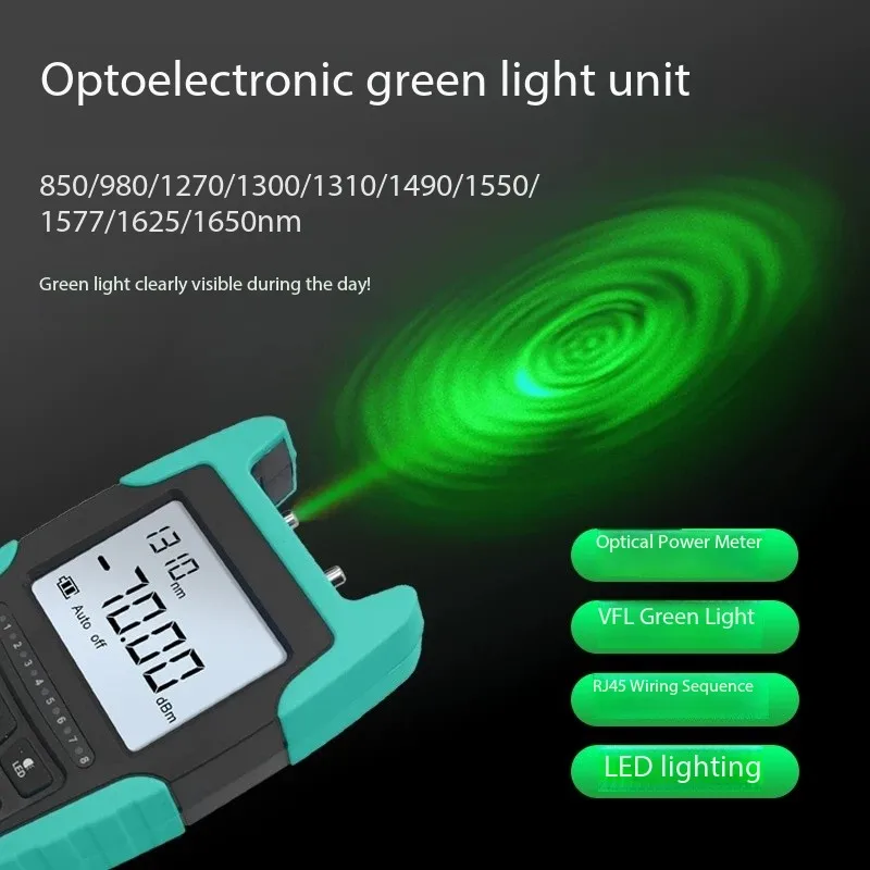 Rechargeable Mini Optical Power Meter With Green laser 4-in-1 Fiber Optic Testing Tester Optical Attenuation Tester OPM