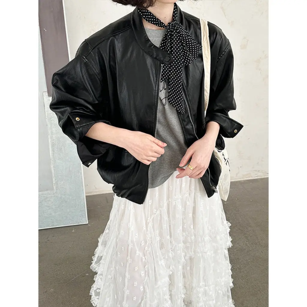 

Juzhi женская ретро корейская повседневная элегантная нишевая куртка с v-образным вырезом, универсальный весенний модный топ