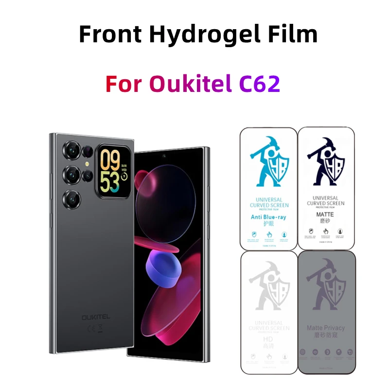 

2pcs Matte Hydrogel Film For Oukitel C62 HD Screen Protector For Oukitel C62 Eye Care Anti Spy Matte Protective Film