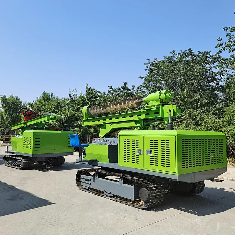 YG Solar Photovoltaic Pile Driver Crawler Rotary Hammer Hydraulic Static Piling Drill Rig Driving Helical Guardrail Pile Driver