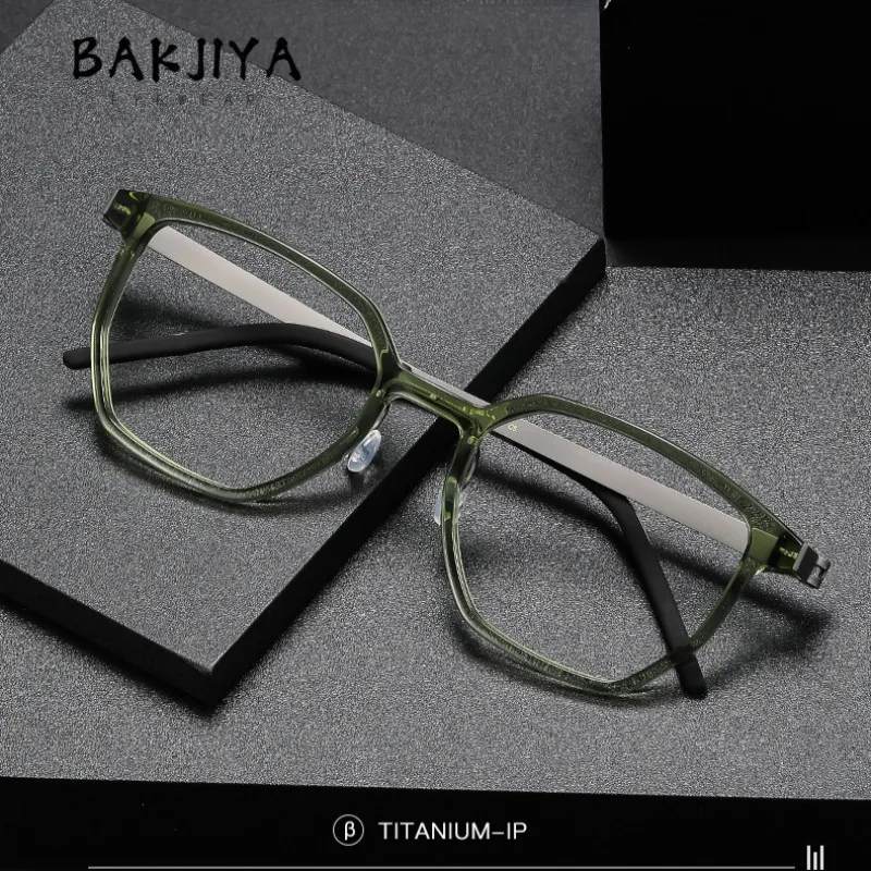 

Denmark Brand Designer Acetate Titanium Large Frame Square Screwless Glasses Frames for Men 2025 Male Retro no Screws Spectacle