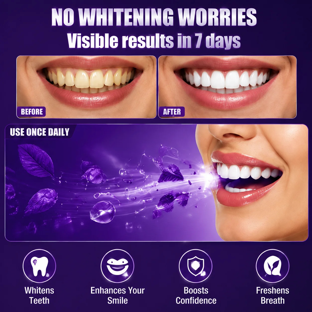 1/7 Pairs Teeth Whitening Strips for Whiter-Looking Smile, Flexible Tooth Strips Easy to Apply for Daily Cosmetic Care