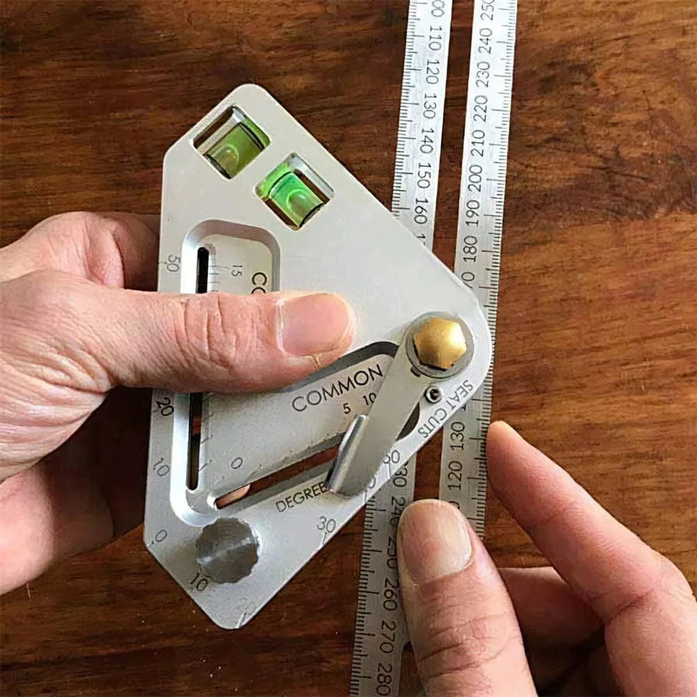 COME 1 Pcs Multi-Functional Woodworking Ruler Premium Adjustable Protractor Building Decoration Measuring Tools