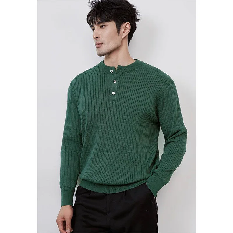

Men Solid Stripe Fitness Elasticity Long Sleeve Shirts For Men Fashion Stand Collar Mens Shirts Knitted