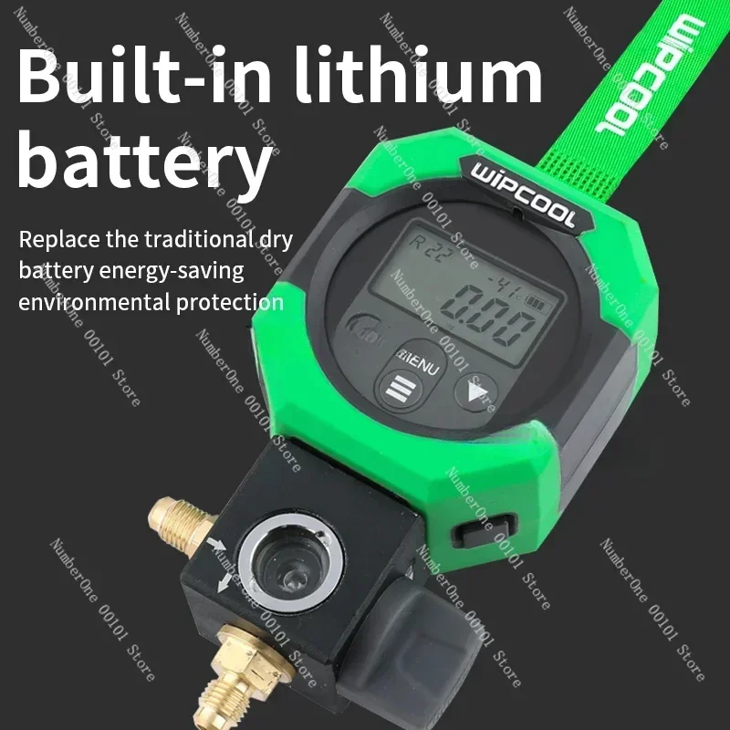 Wipcool MDG-1 Electronic Fluoride Gauge Digital Display Manifold Tester Refrigerant Vacuum Pressure Gauge Air Conditioning Leak