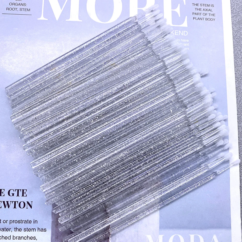 300/500 個クリスタルラッシュクリーニングブラシラッシュエクステンションマイクロ綿棒ラッシュ除去綿棒マスカラワンドアプリケーターメイクアップツール